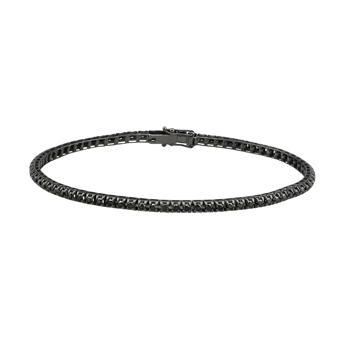 Bratara tennis din aur negru cu diamante negre de 1.45ct