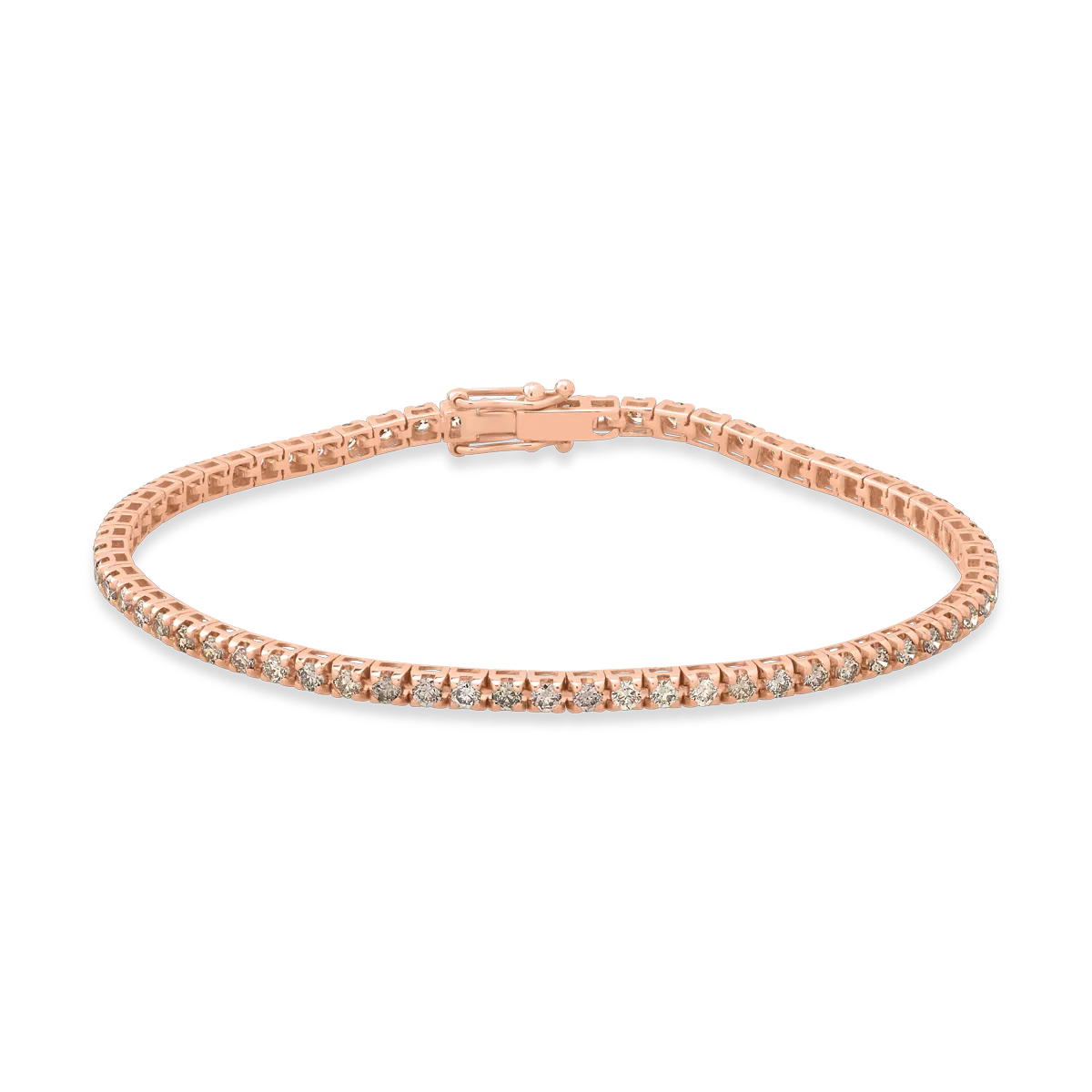 18K rose gold tennis bracelet with brown diamonds of 1.6ct