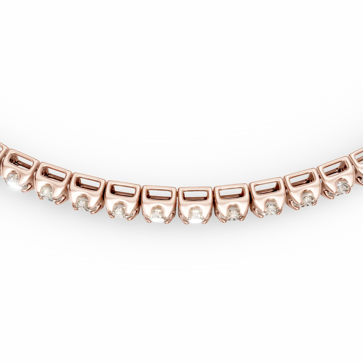 18K rózsaszín arany tenisz karkötő 1.6ct barna gyémántokkal