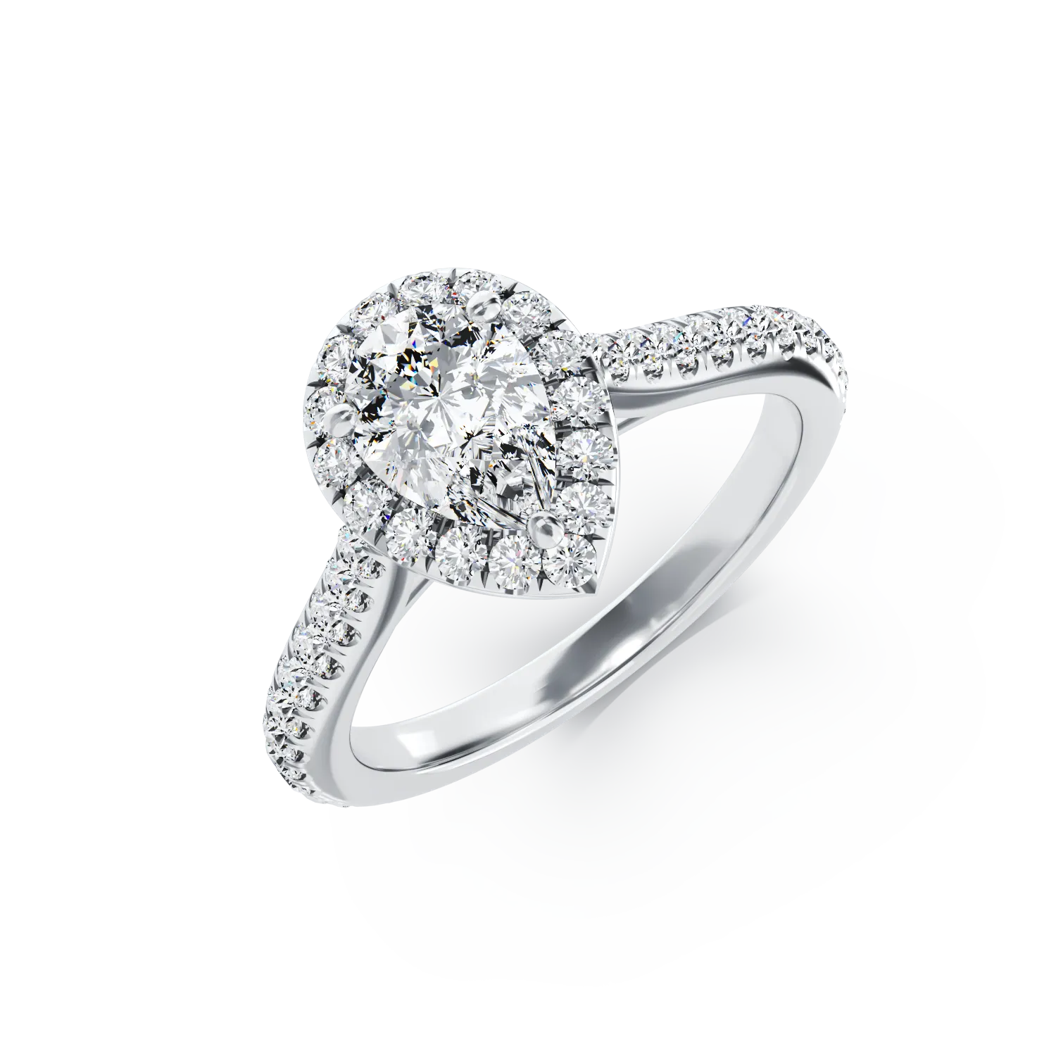 Годежен пръстен от бяло злато 18K с диамант 0.8ct и диамант 0.48ct