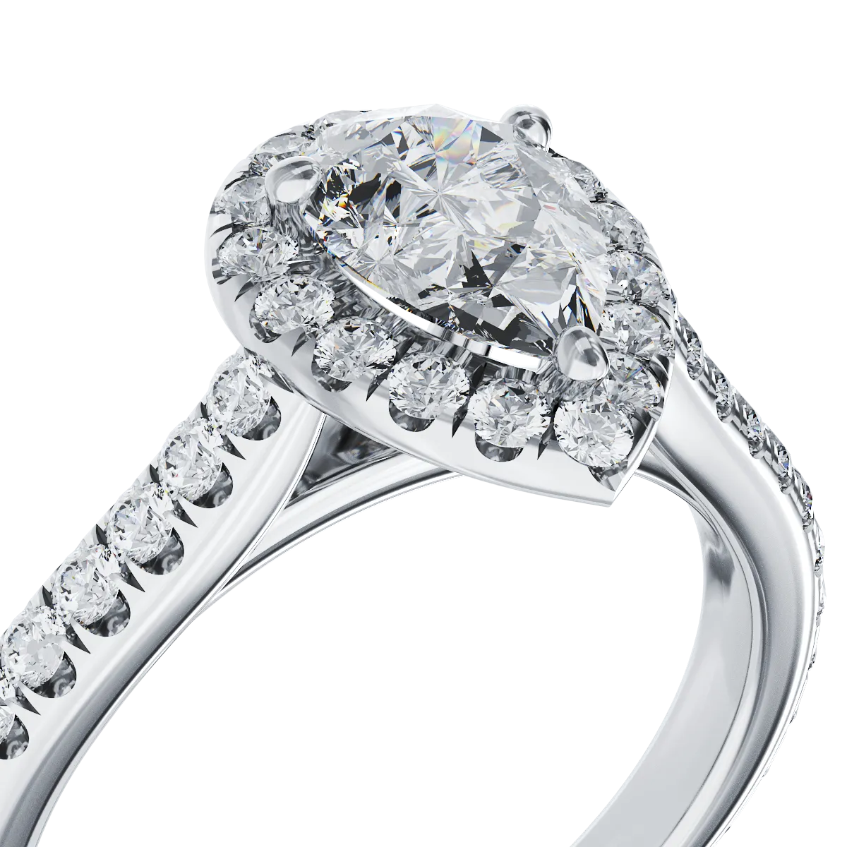 Годежен пръстен от бяло злато 18K с диамант 0.8ct и диамант 0.48ct