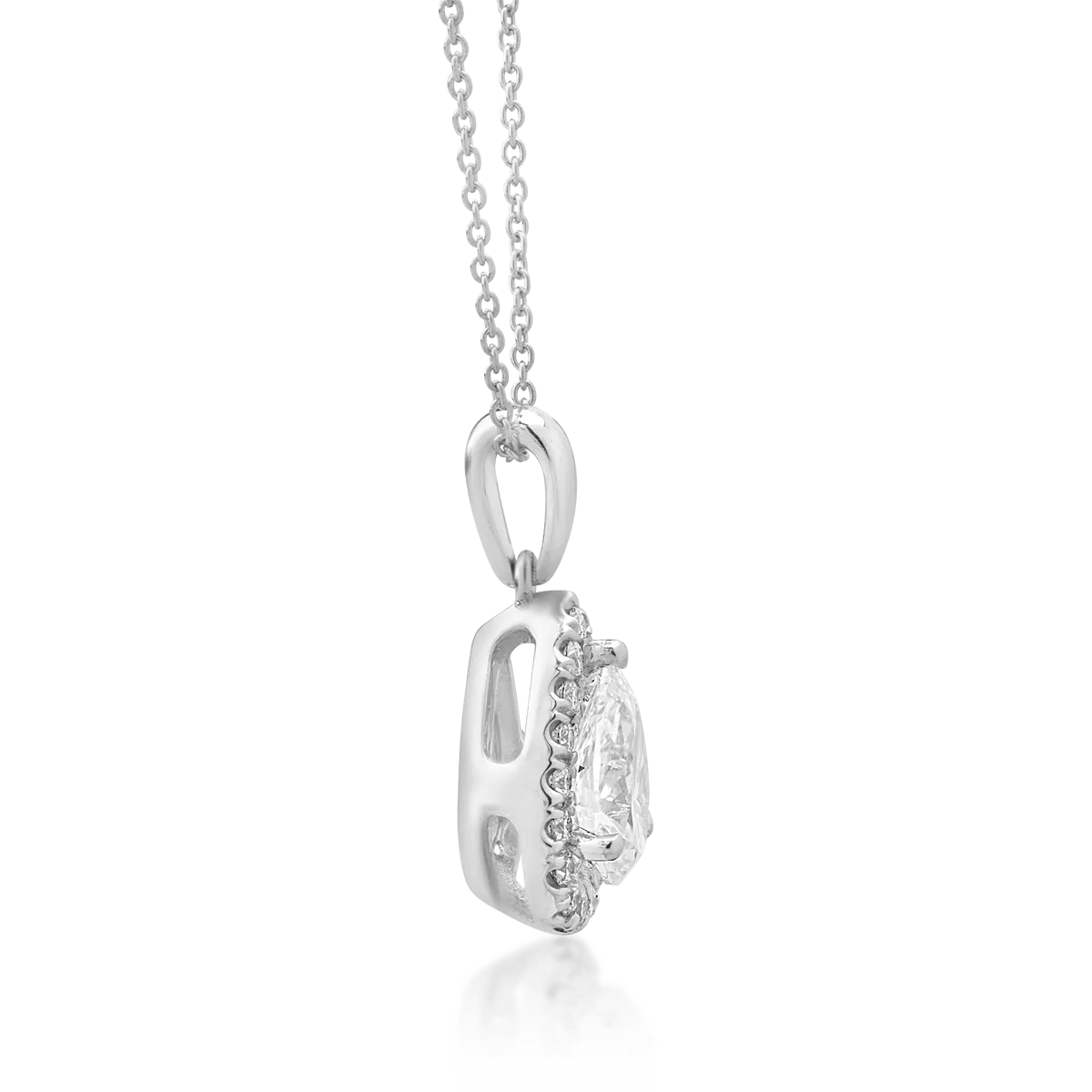 Lánc 18 k fehér arany panda 0,63ct gyémánt és 0.128ct gyémánt