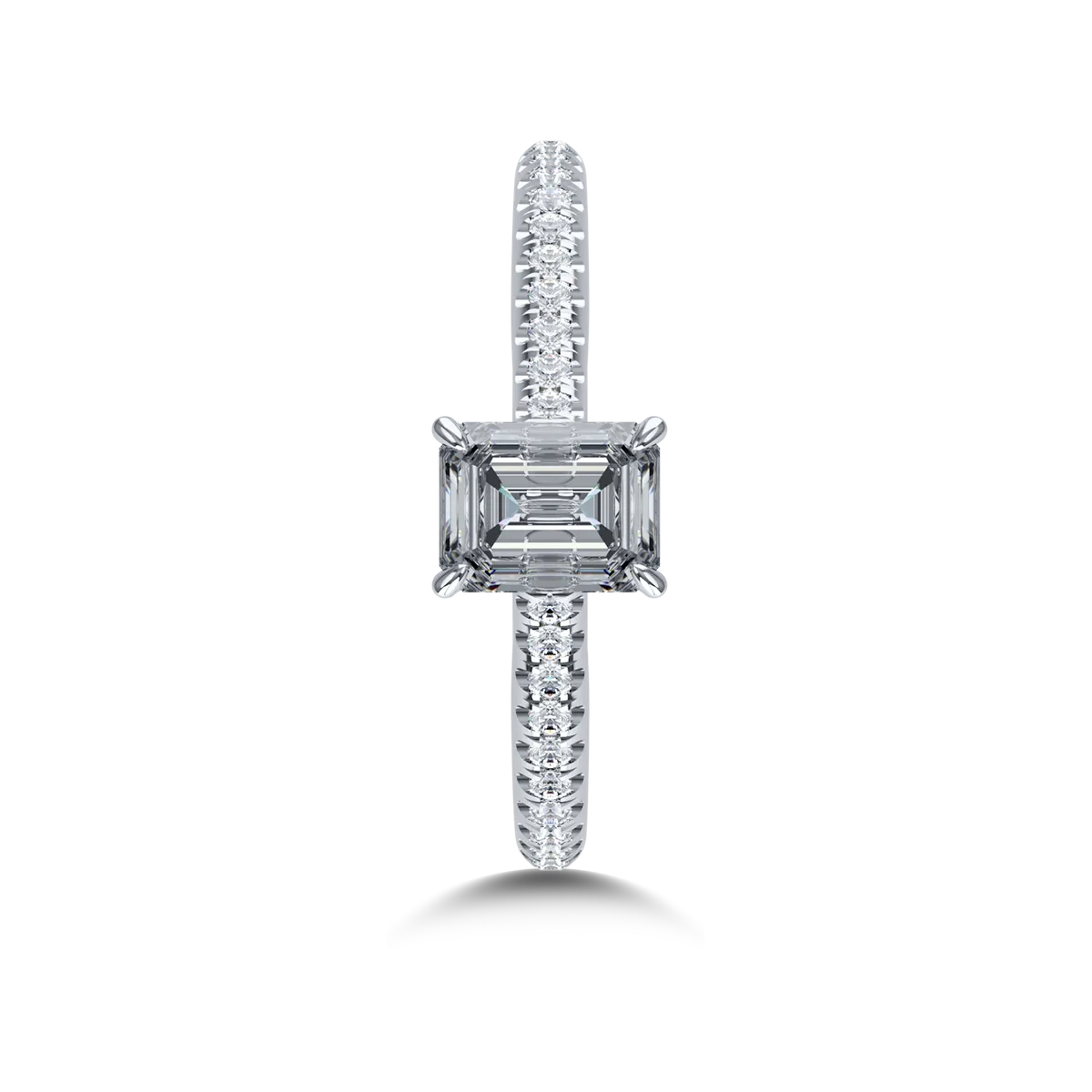 18K white gold engagement ring with 1.51ct diamond and 0.33ct diamonds