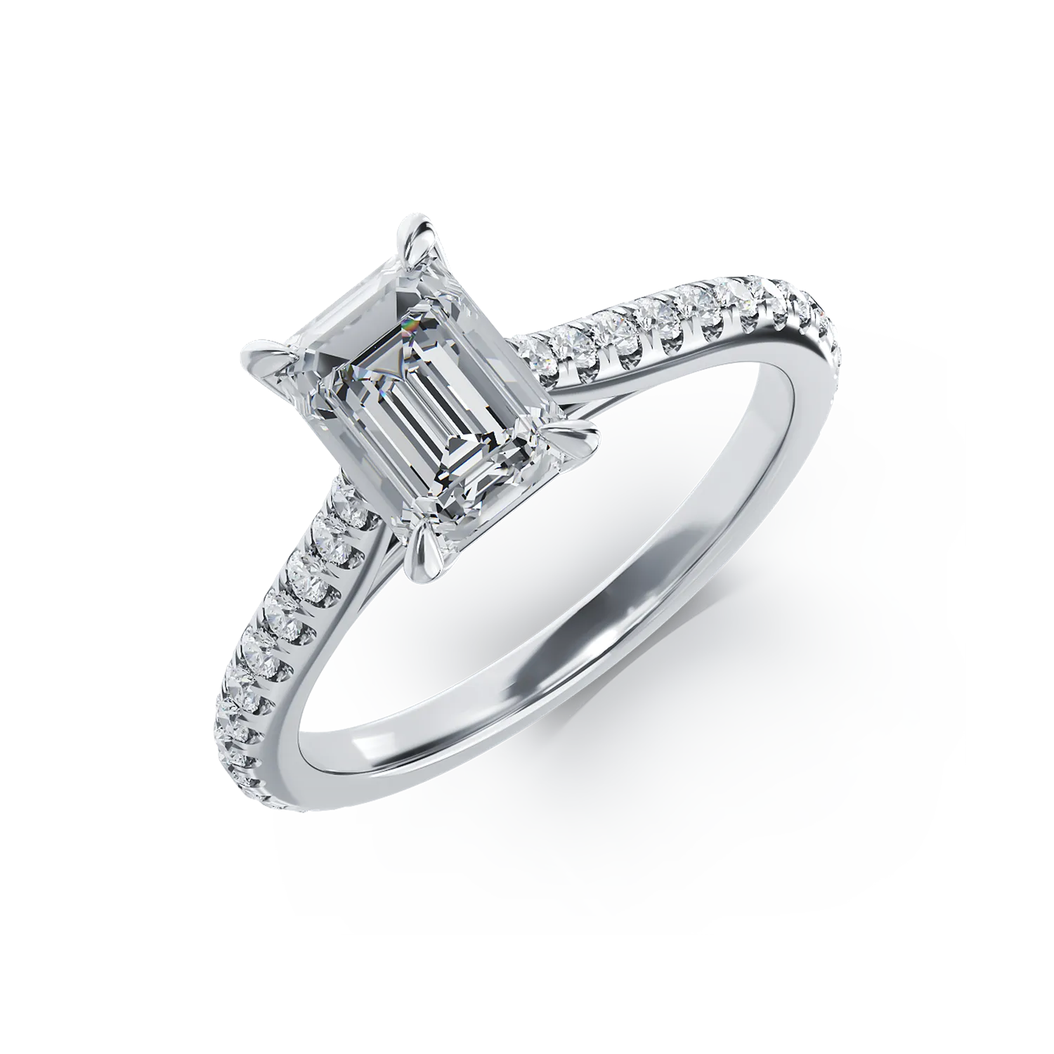 Годежен пръстен от бяло злато 18К с диаманти 1.2гкт и диаманти 0.286гкт.