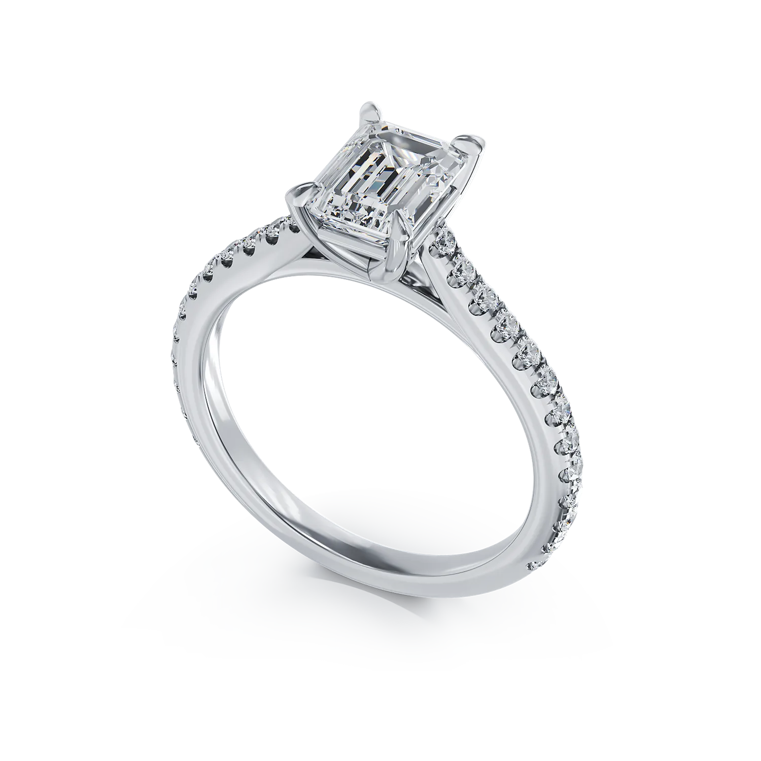 Годежен пръстен от бяло злато 18К с диаманти 1.2гкт и диаманти 0.285гкт.