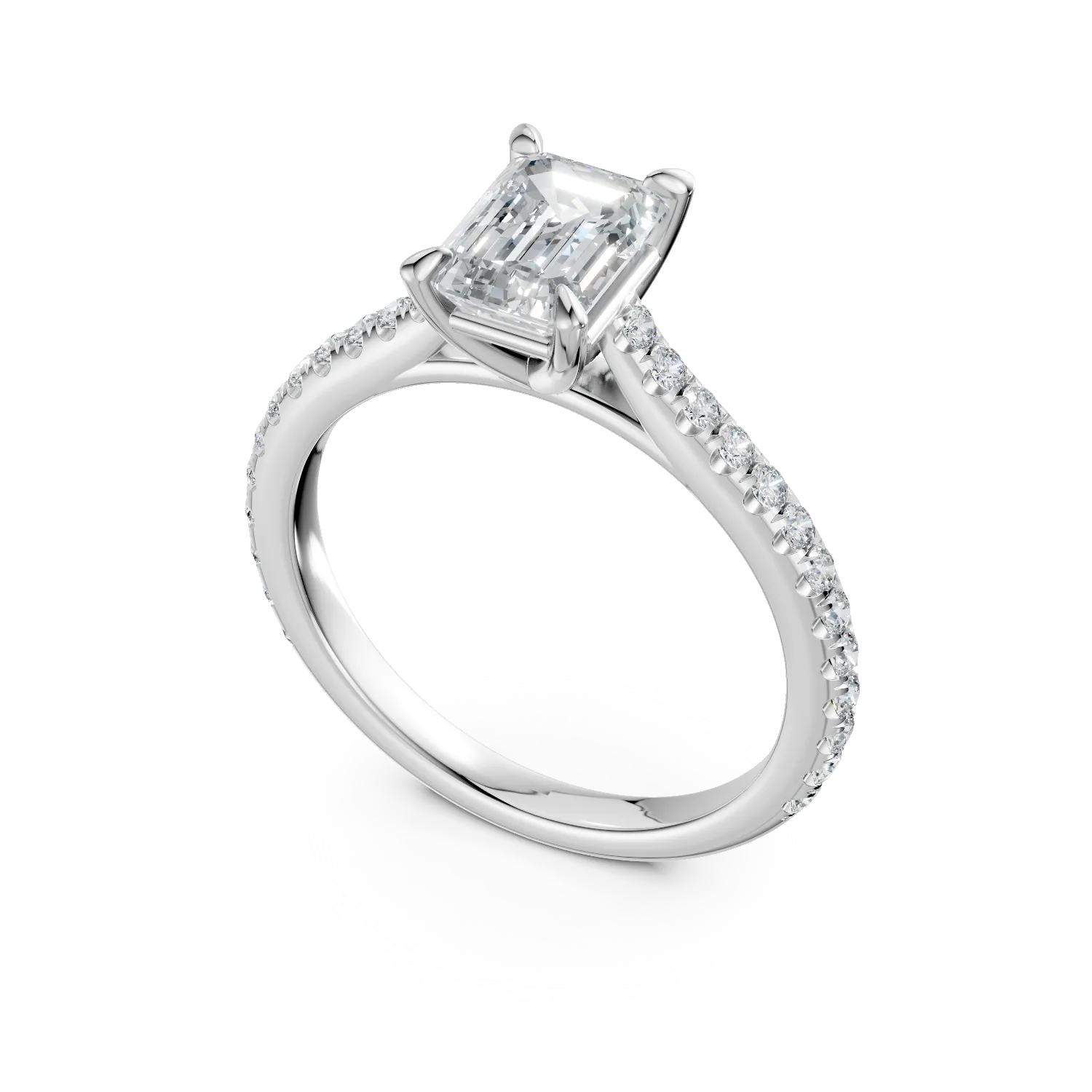 18k fehér arany eljegyzési gyűrű 1.2ct gyémánt és gyémánt 0,285ct