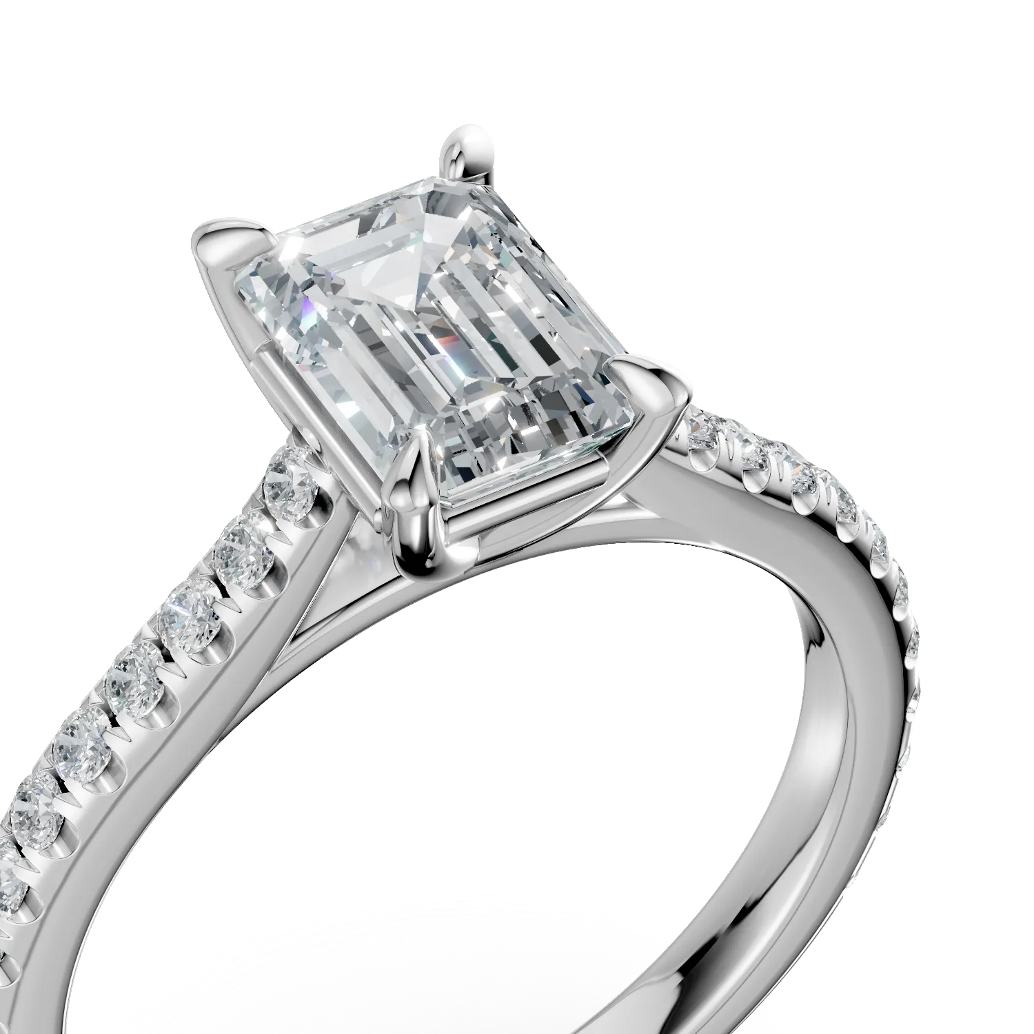 18k fehér arany eljegyzési gyűrű 1.2ct gyémánt és gyémánt 0,285ct