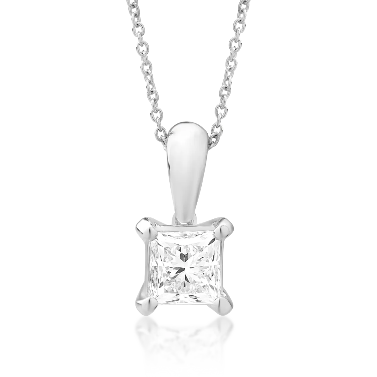 18K white gold pendant necklace with 0.61ct diamond