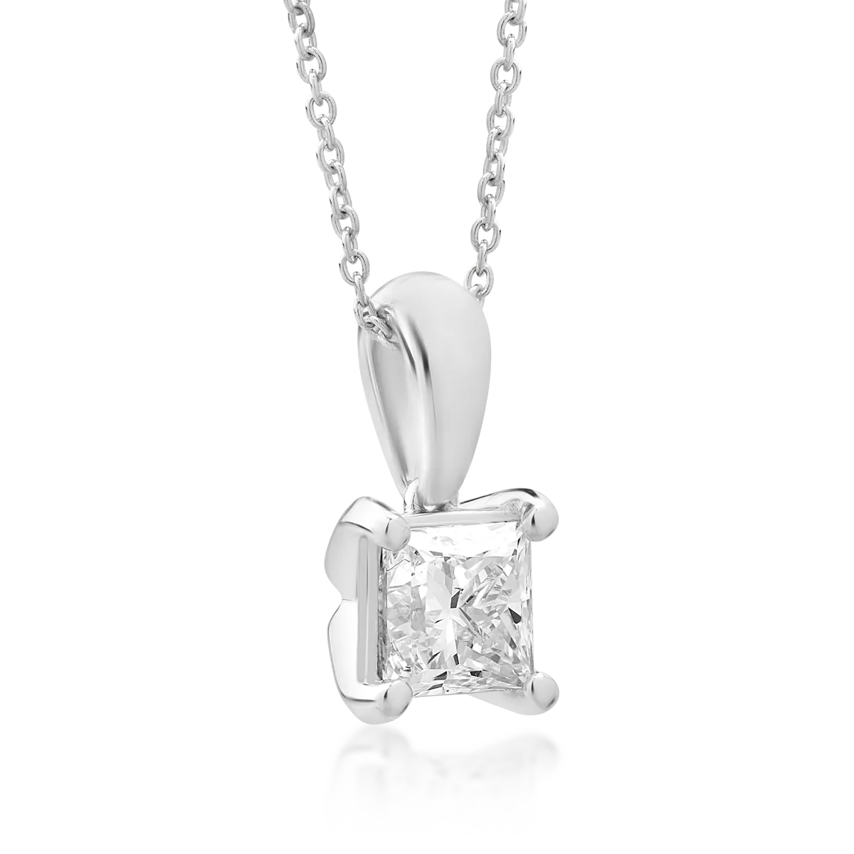 18K white gold pendant necklace with 0.61ct diamond