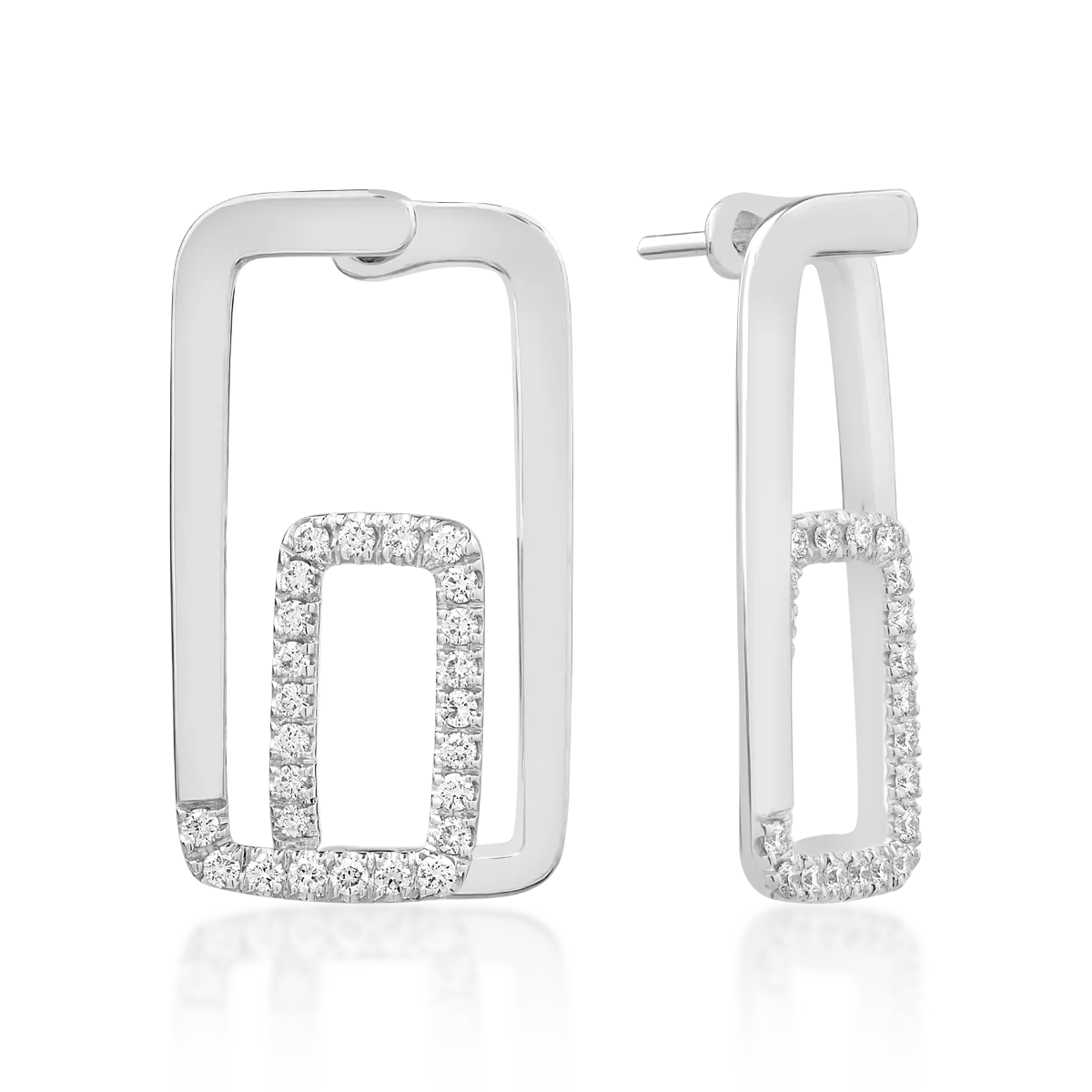 Cercei din aur alb cu diamante de 0.52ct