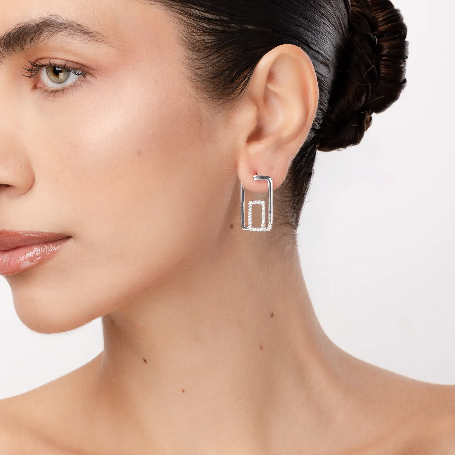 Cercei din aur alb cu diamante de 0.52ct — imaginea 5