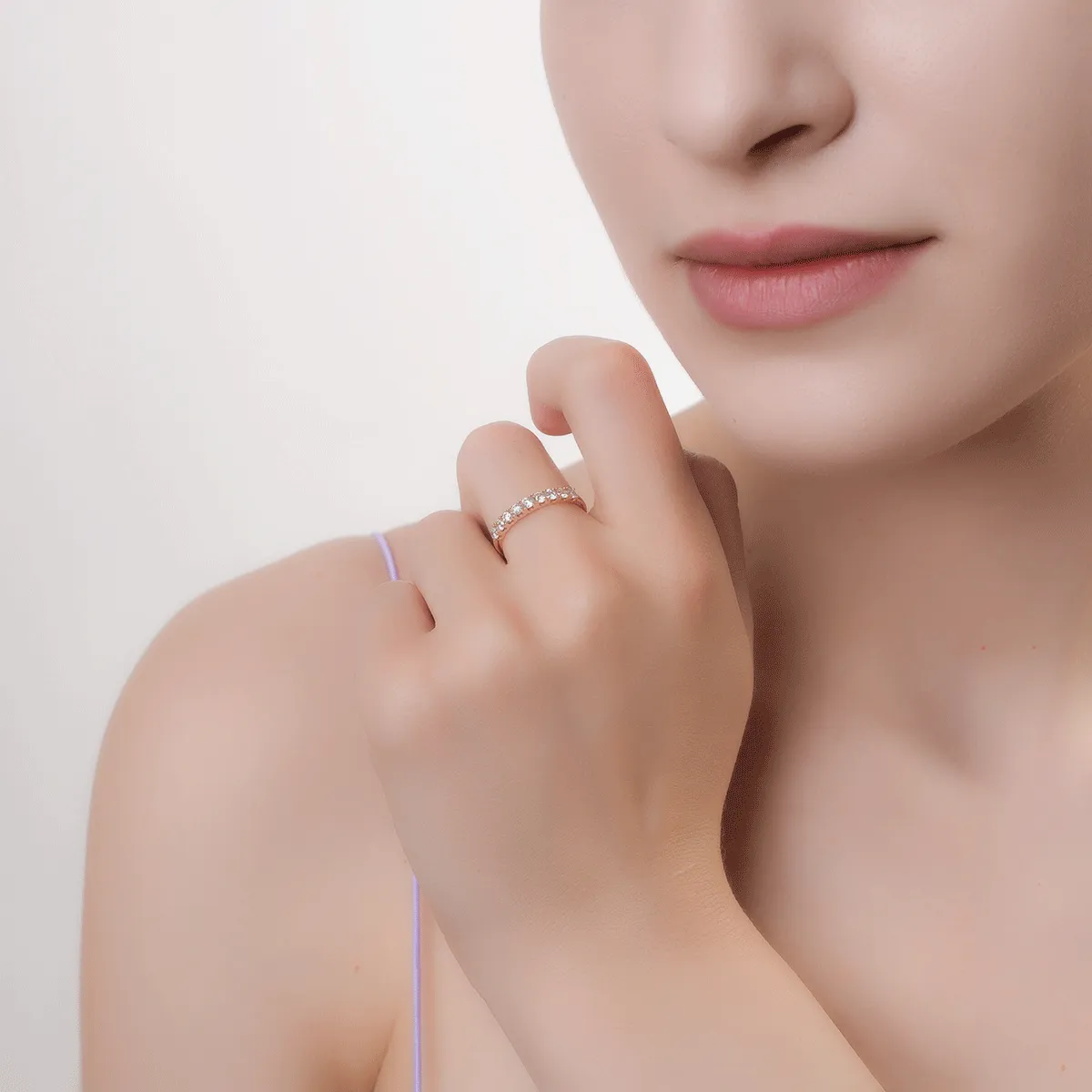Inel din aur roz de 18K cu diamante de 0.5ct
