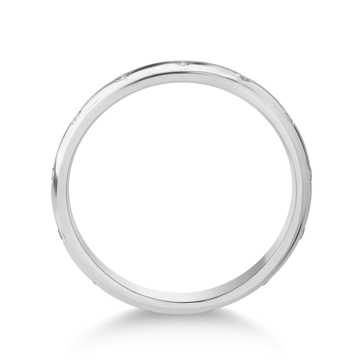 Inel minimalist din aur alb cu zirconii