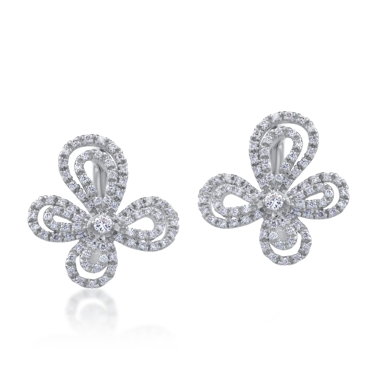 18K white gold earrings with 1.077ct diamonds