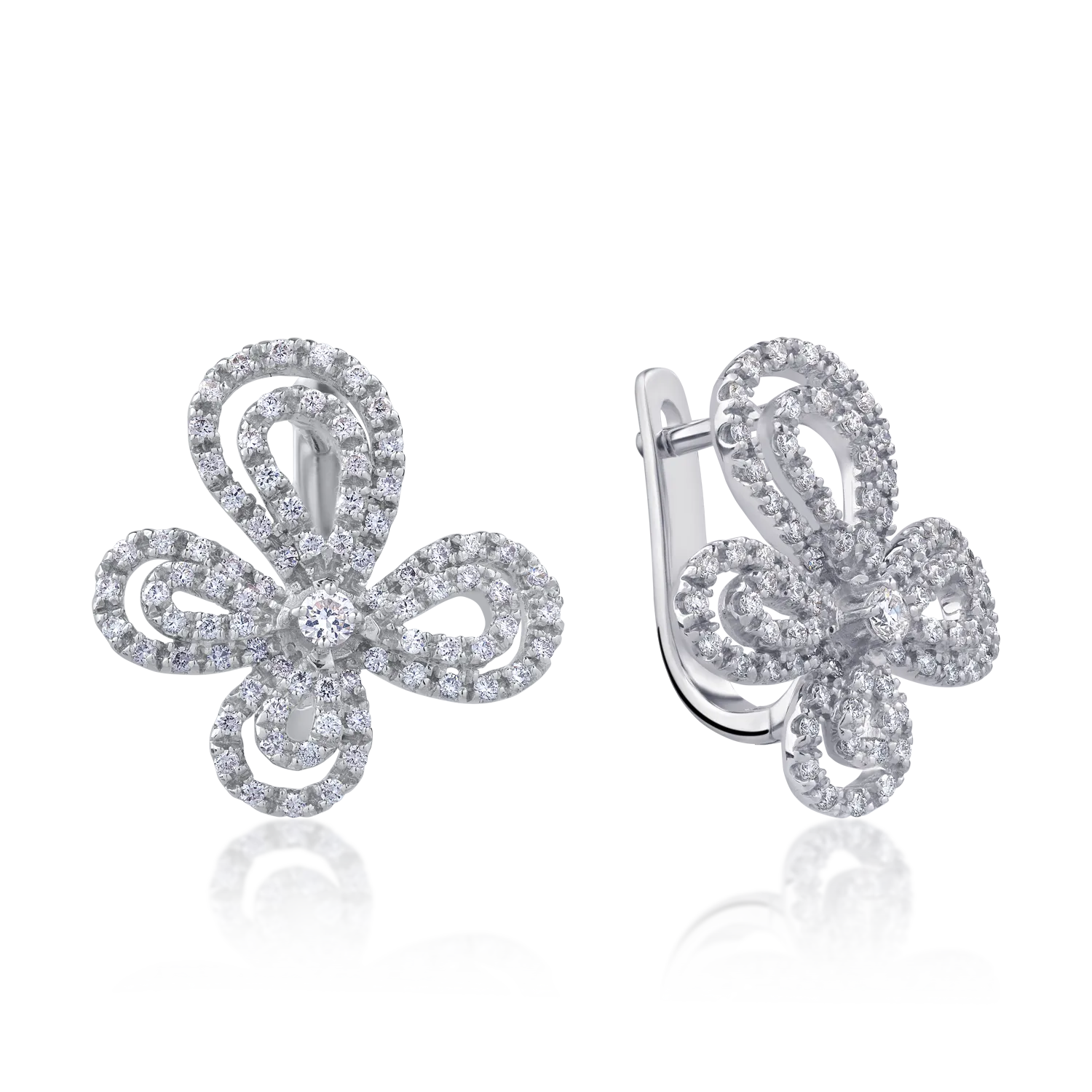18K white gold earrings with 1.077ct diamonds