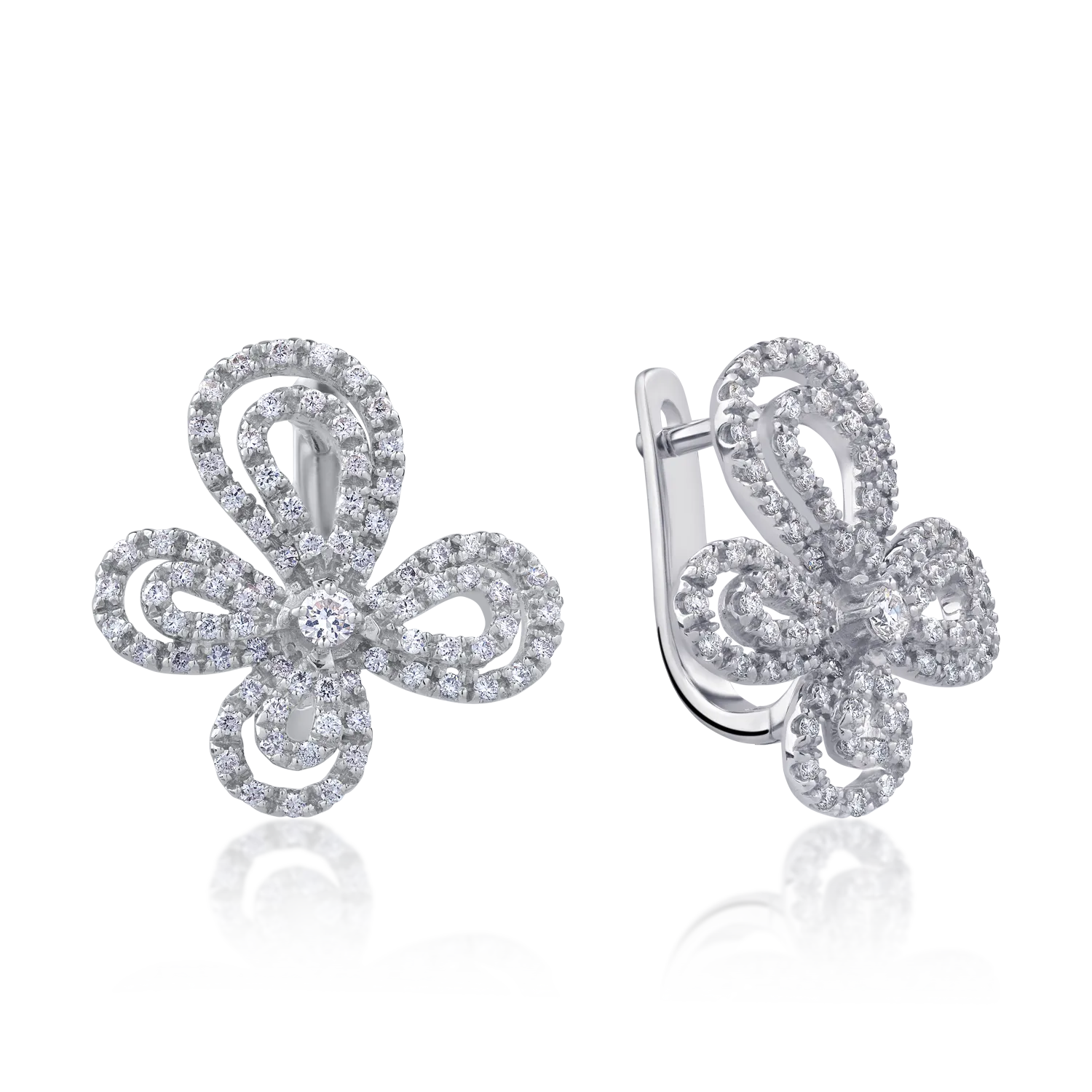 Обеци от 18K бяло злато с 1.077ct диаманти