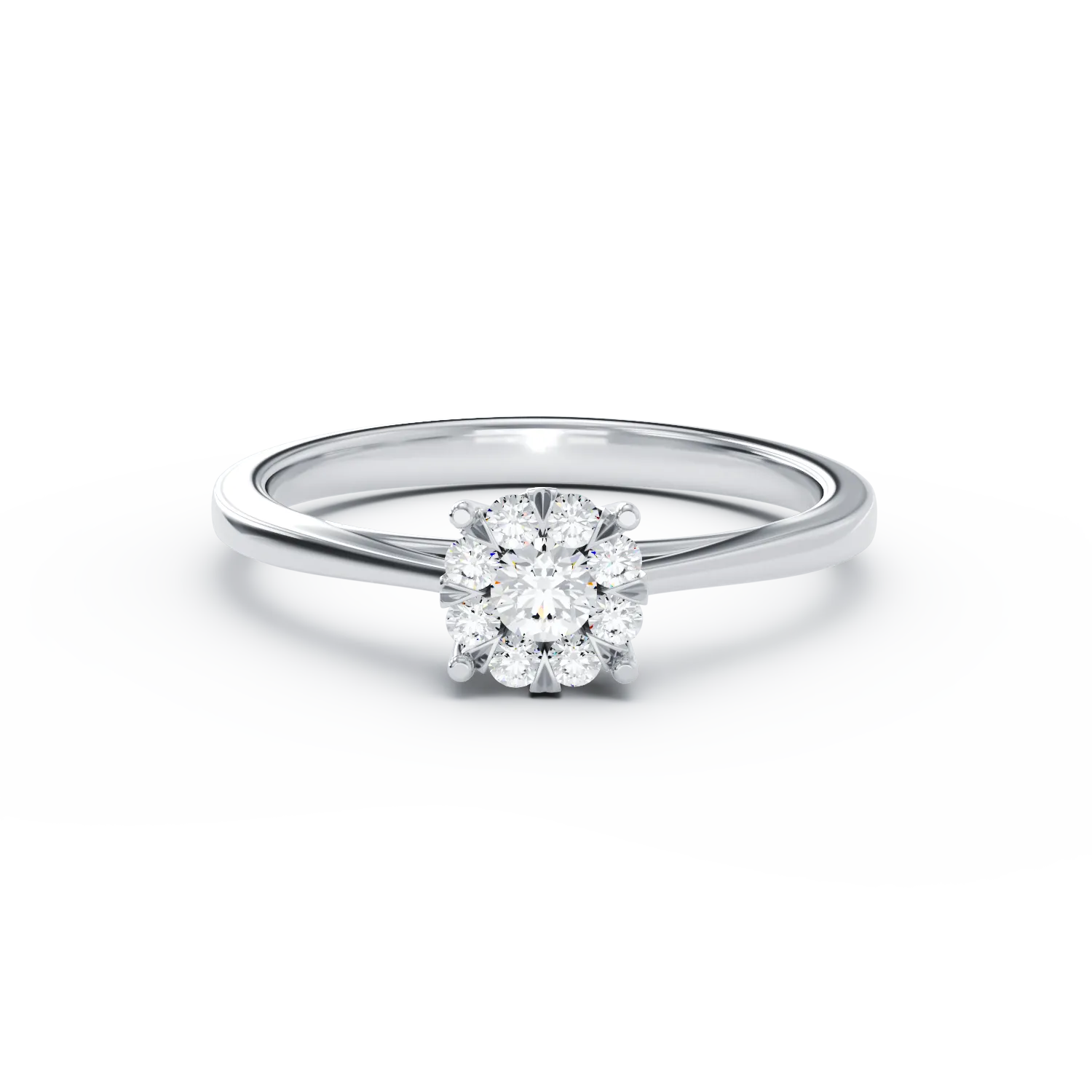 Годежен пръстен от 18K бяло злато с 0.15ct диаманти