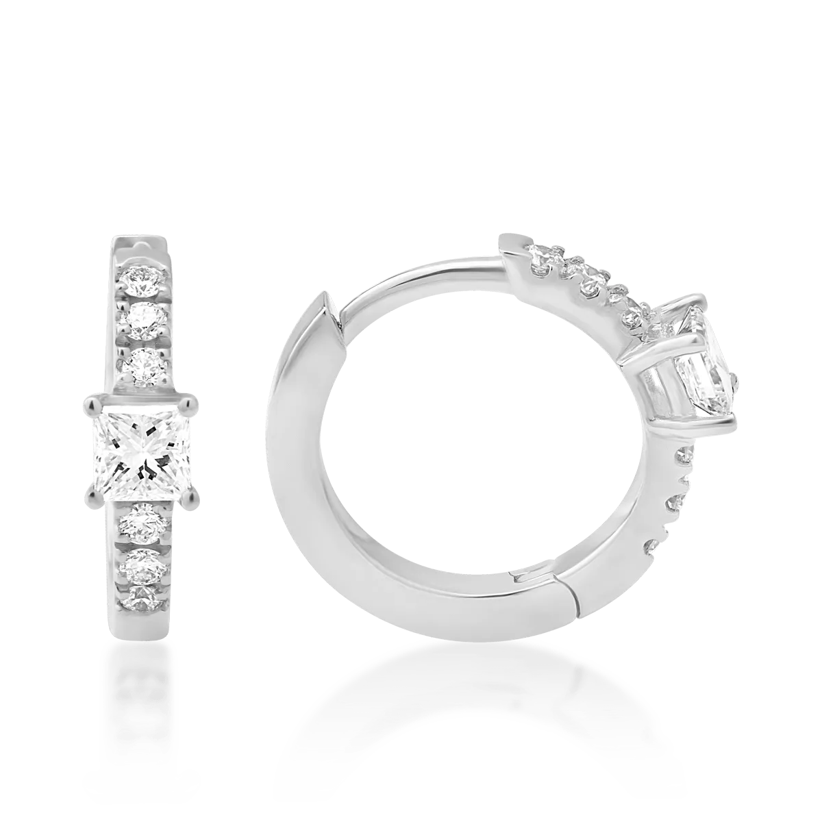 Обеци от 18K бяло злато с 0.19ct диаманти