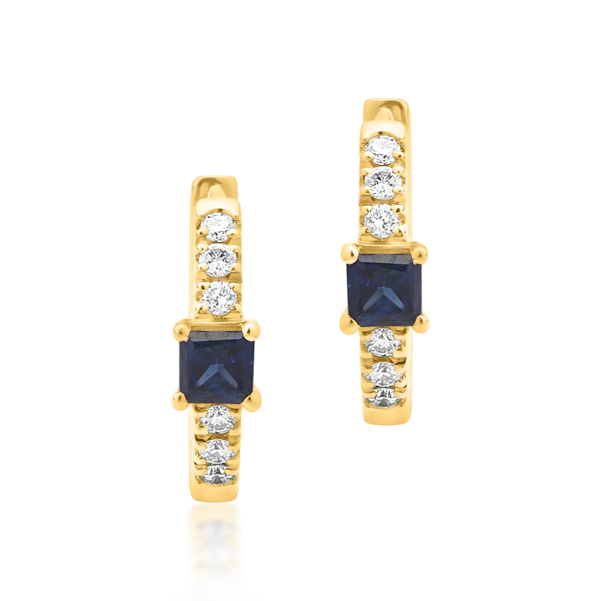 18K yellow gold earrings with diamonds of 0.19ct