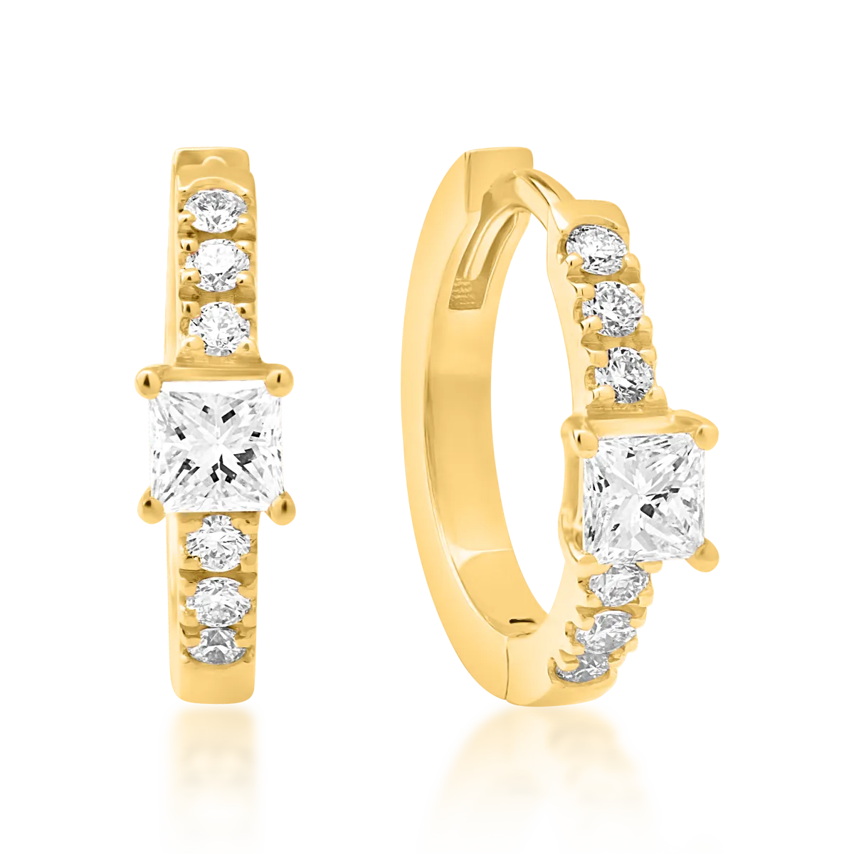 Обеци от 18K жълто злато с диаманти от 0.19ct