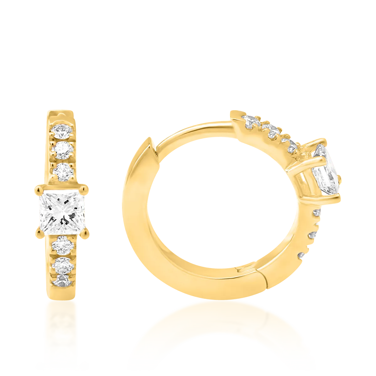 Обеци от 18K жълто злато с диаманти от 0.19ct