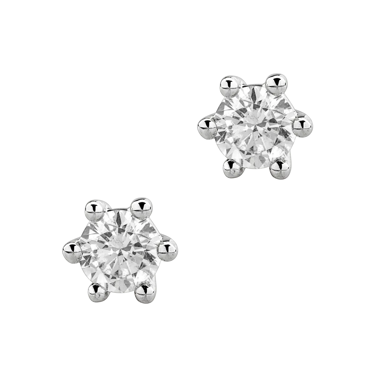 18K white gold earrings with diamonds of 0.3ct