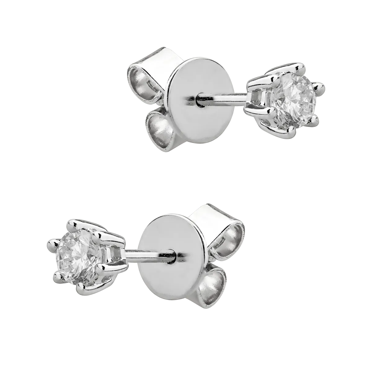 Cercei din aur alb cu diamante de 0.3ct