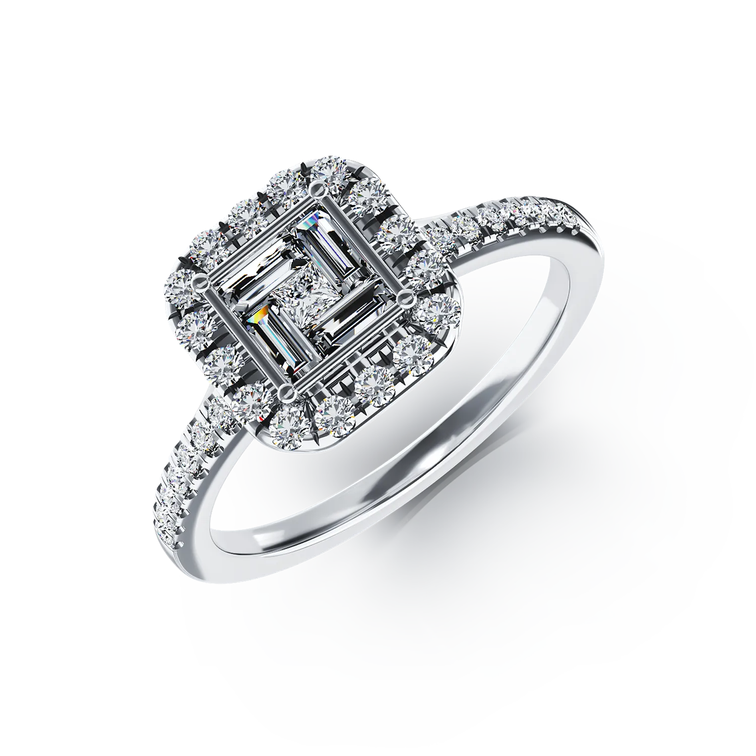 18K fehérarany eljegyzési gyűrű 0.28ct gyémántokkal