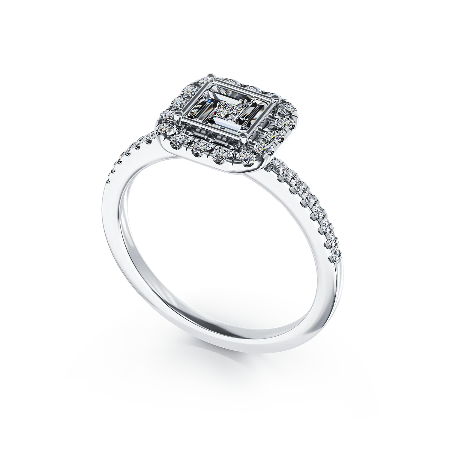 18K white gold engagement ring with diamonds of 0.44ct
