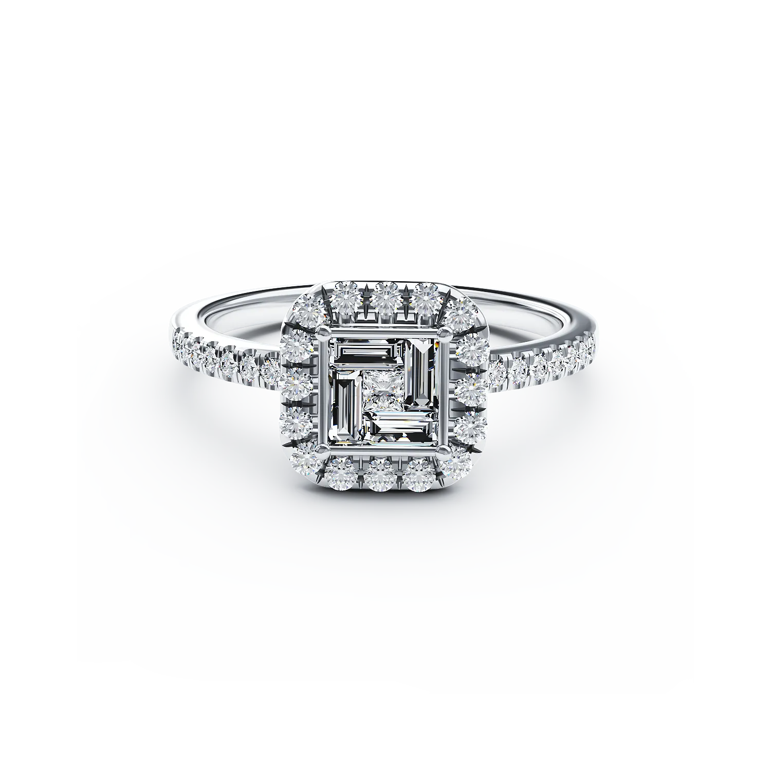 18K fehérarany eljegyzési gyűrű 0.44ct gyémántokkal
