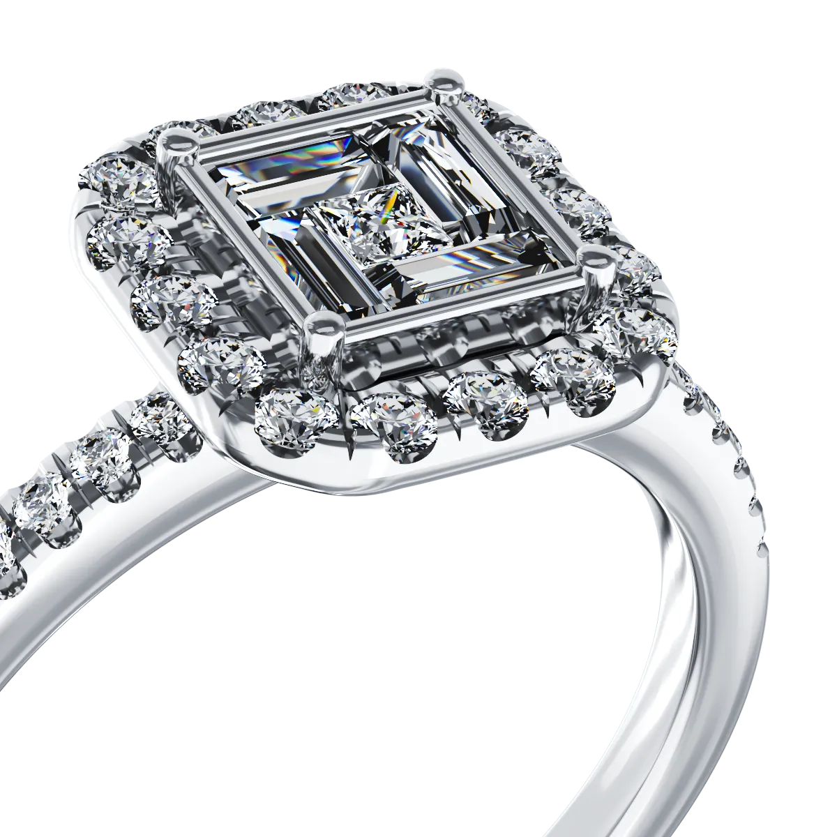 18K white gold engagement ring with diamonds of 0.44ct