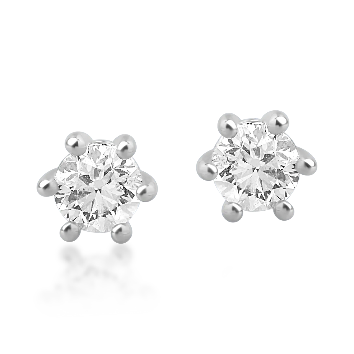 Обеци от 18 карата бяло злато с диаманти 0.47 карата