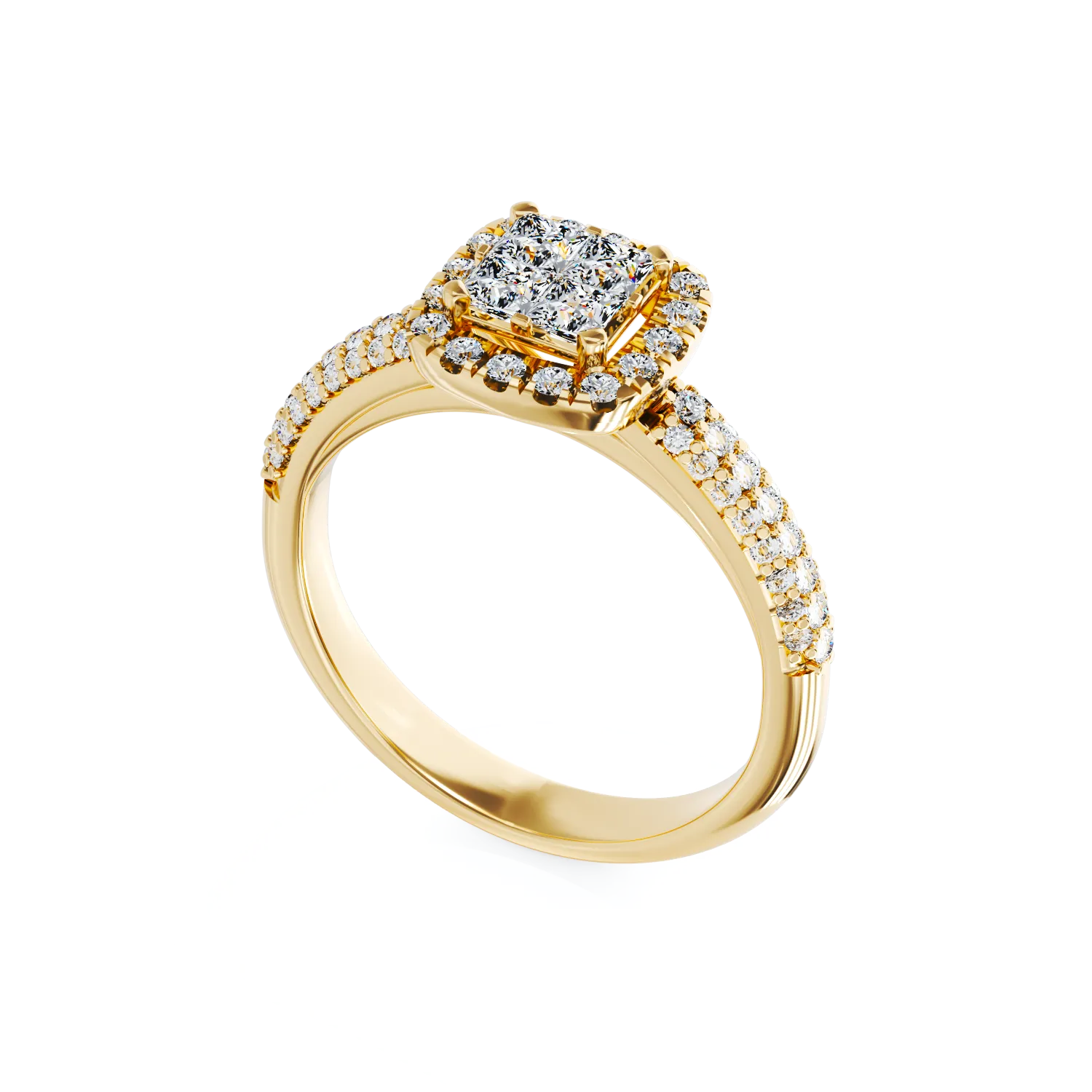 Годежен пръстен от 18K жълто злато с 0.57ct диаманти