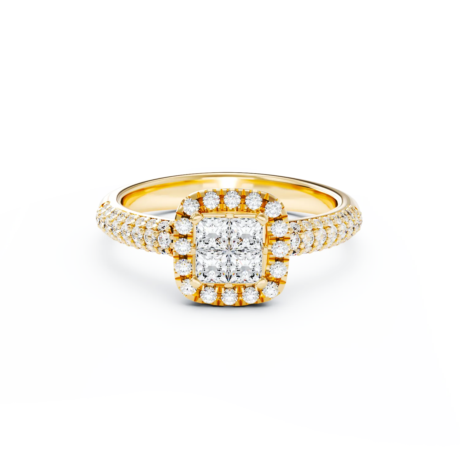 Годежен пръстен от 18K жълто злато с 0.57ct диаманти