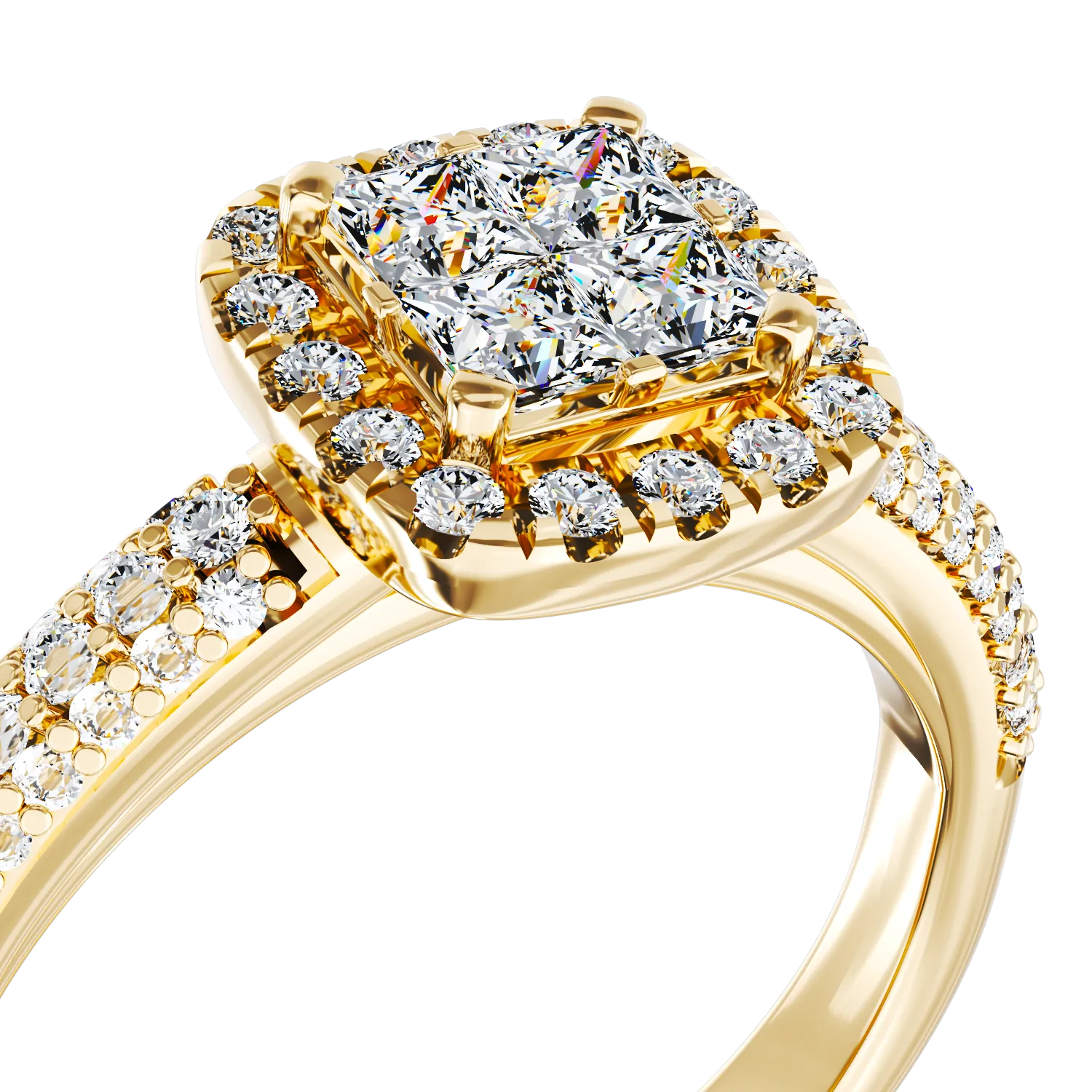 Годежен пръстен от 18K жълто злато с 0.57ct диаманти