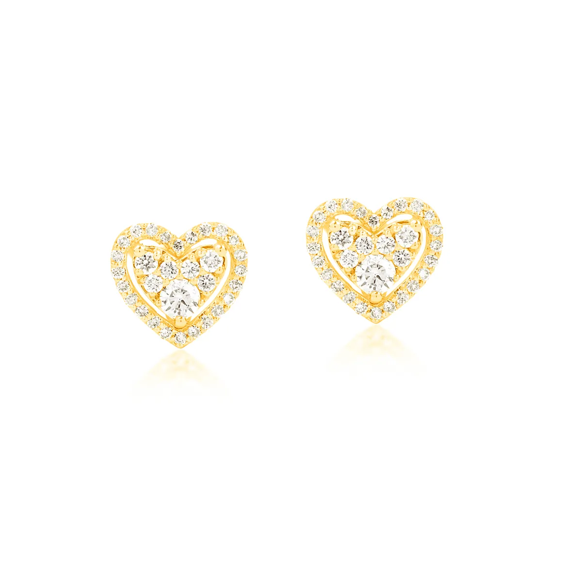 Cercei din aur galben de 18K cu diamante de 0.5ct - 1 | YEO