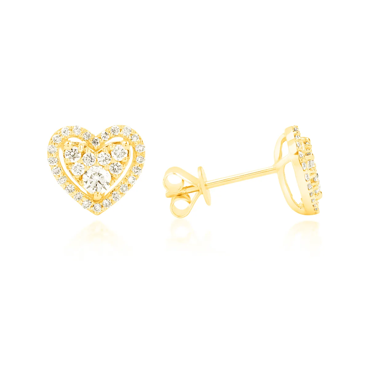 Обеци от 18K жълто злато с 0,5ct диаманти