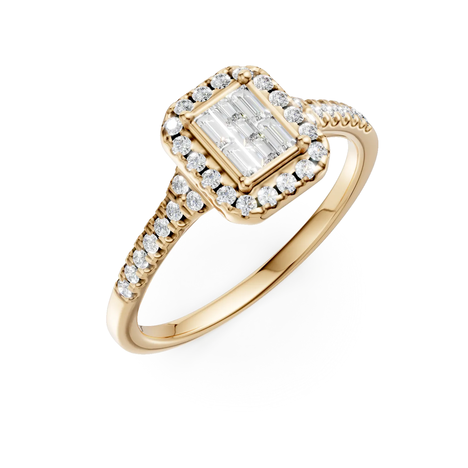 Teilor Inel de logodna din aur galben cu diamante de 0.39ct