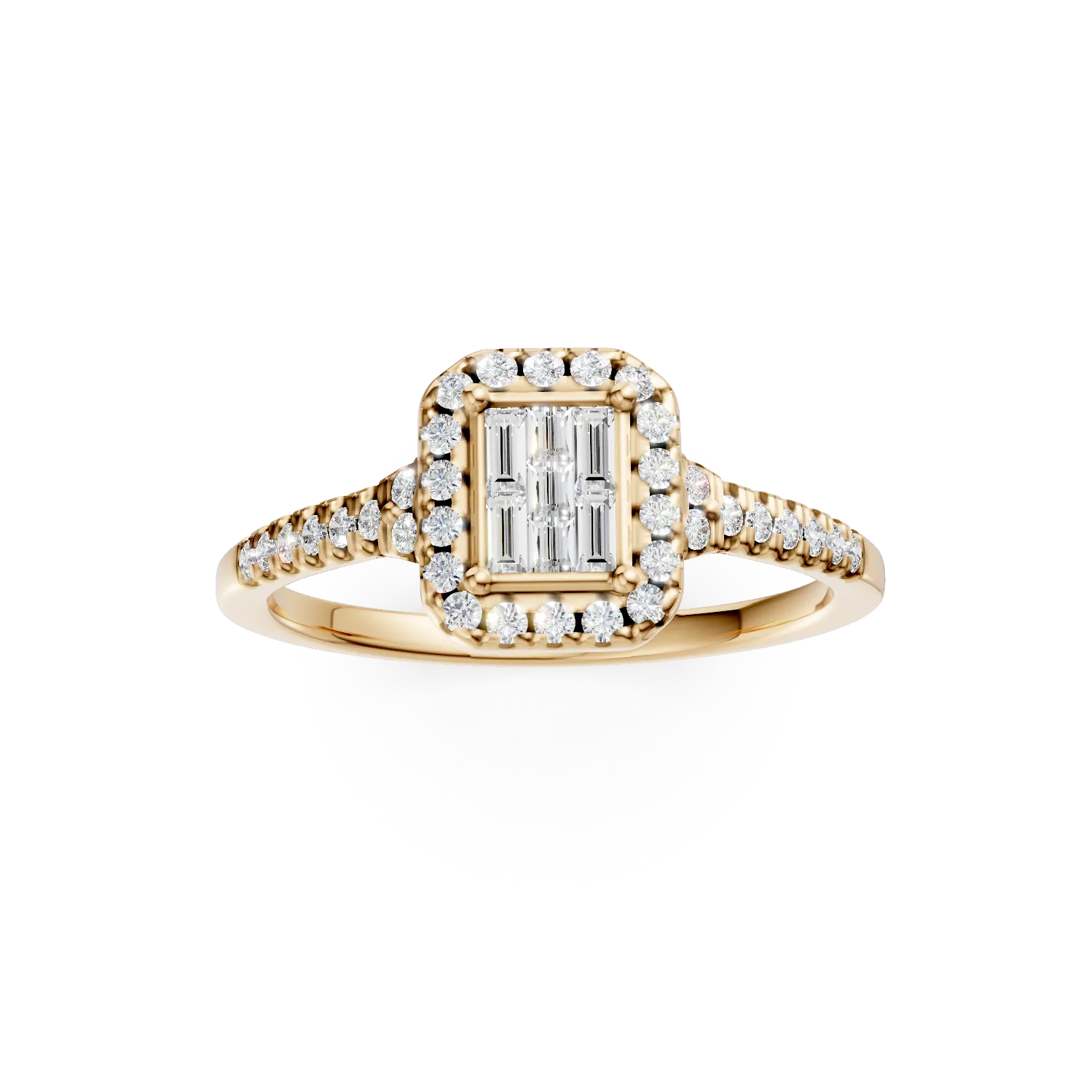 18K sárga arany eljegyzési gyűrű 0.39ct gyémántokkal