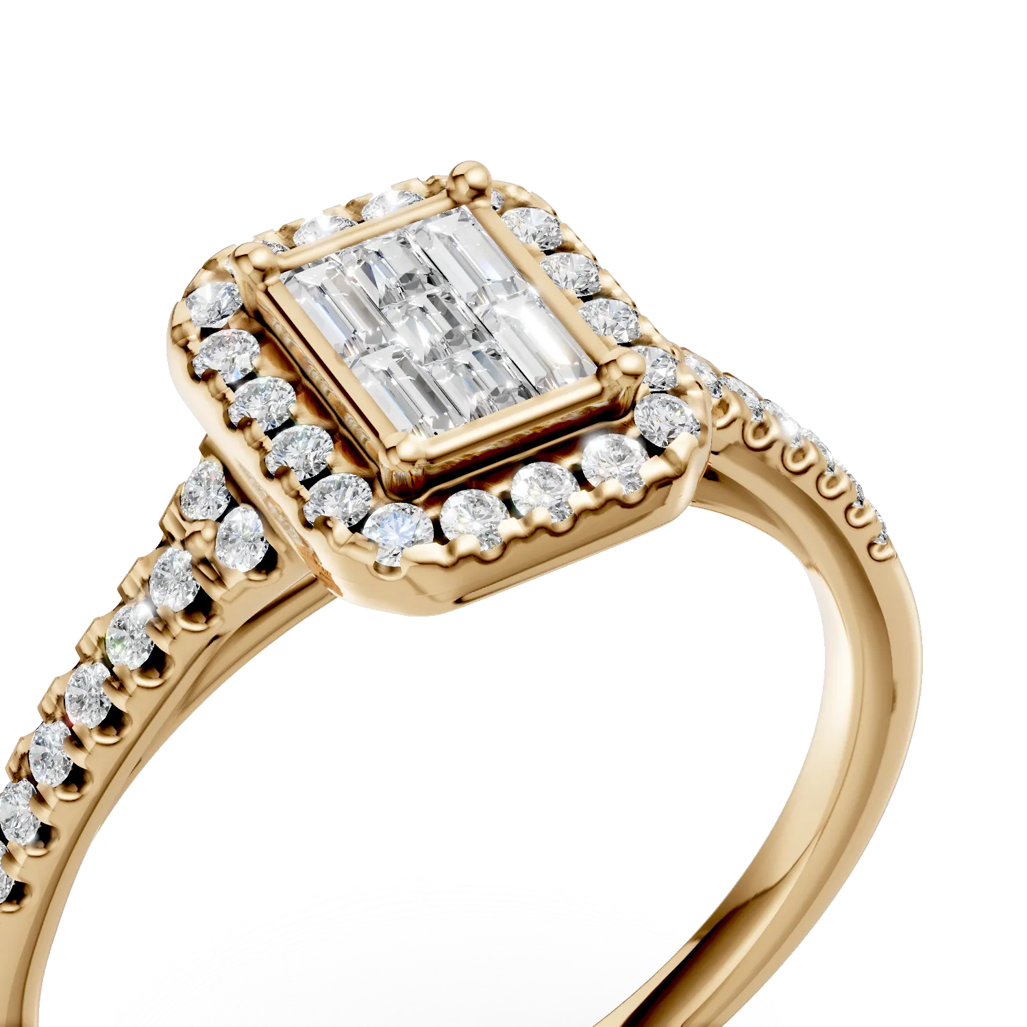 18K sárga arany eljegyzési gyűrű 0.39ct gyémántokkal