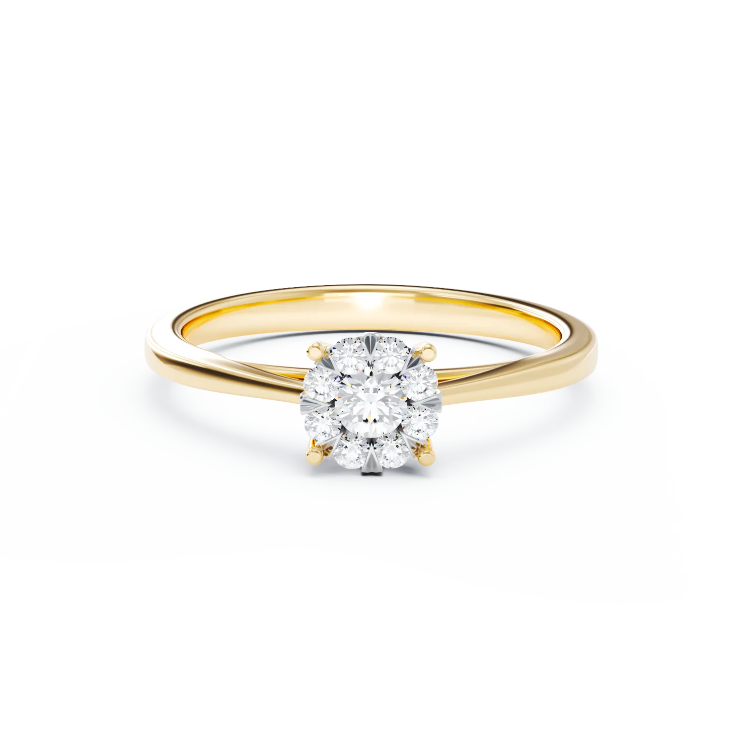 Годежен пръстен от 18K жълто злато с диаманти 0.255ct