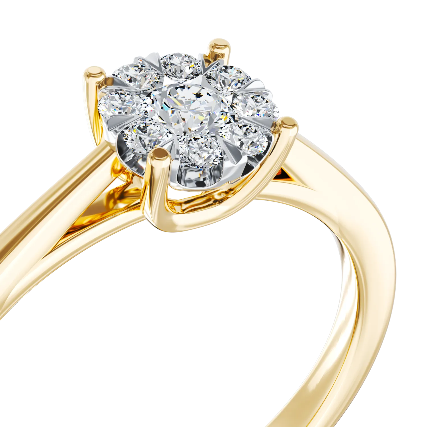 Годежен пръстен от 18K жълто злато с диаманти 0.255ct