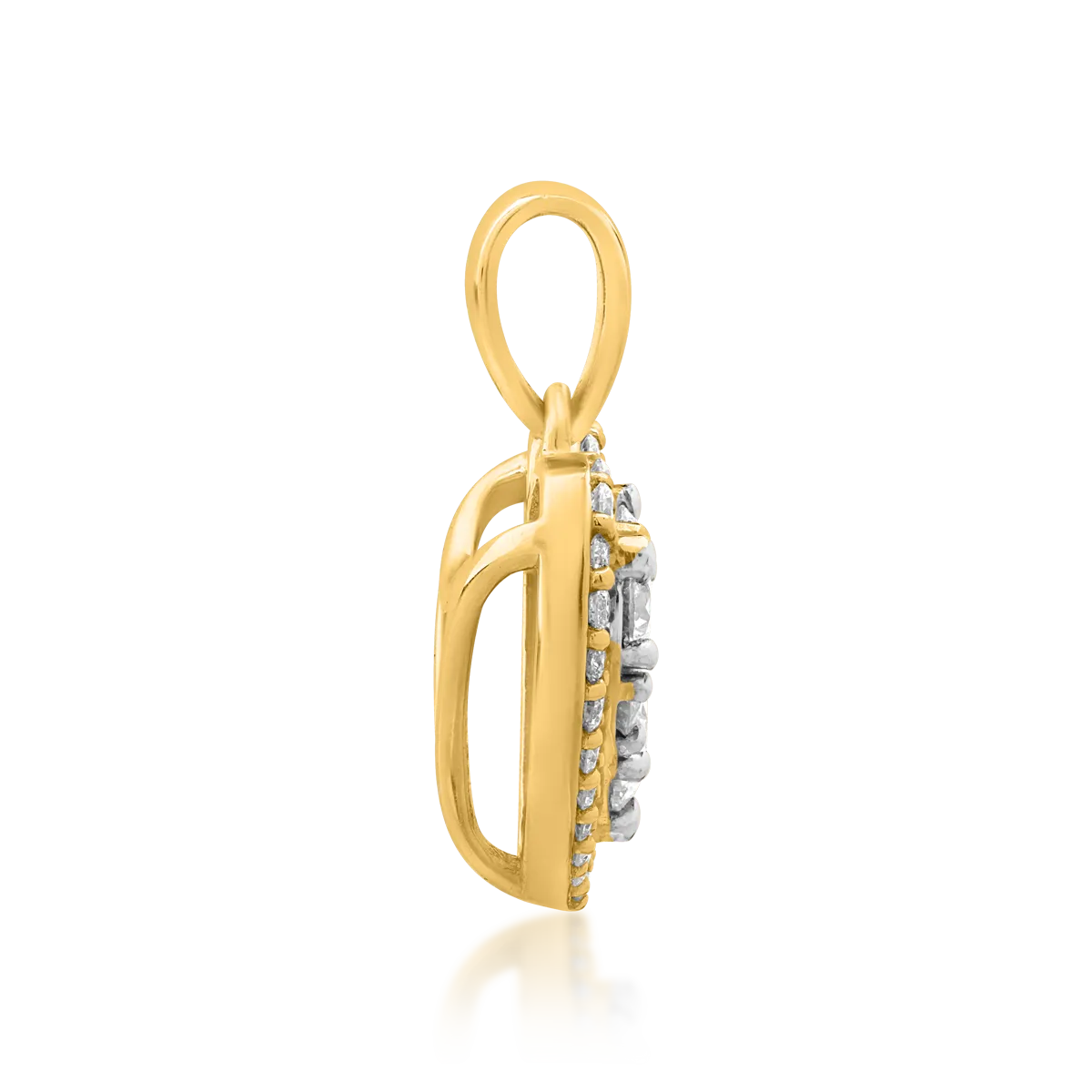 Висулка сърчице от жълто злато 18К с диаманти 0.5гкт