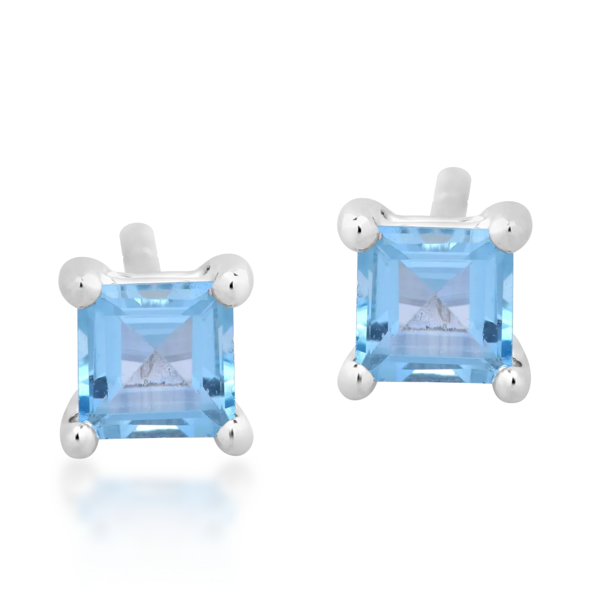 Cercei din aur alb de 14K cu topaze albastre de 0.911ct-119950