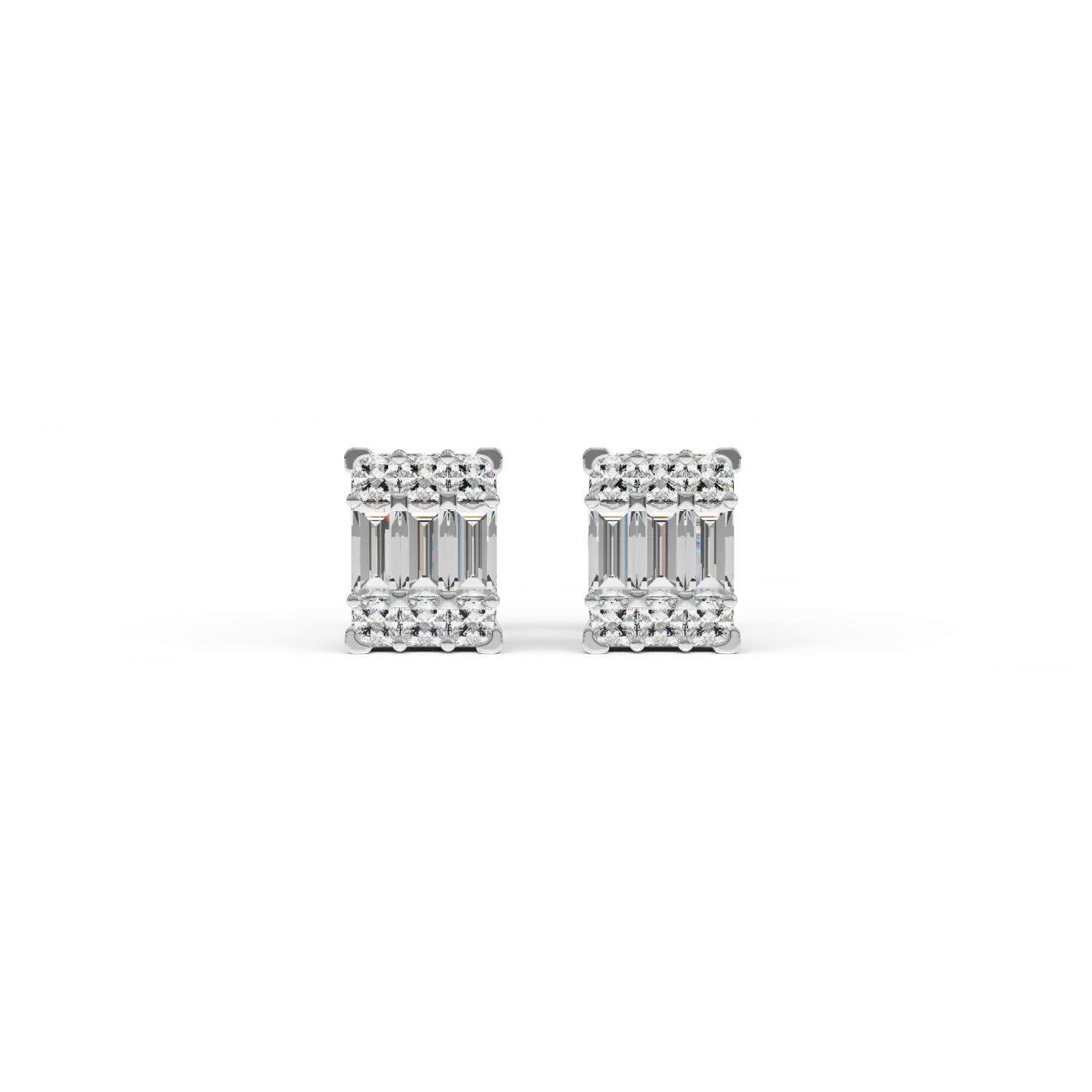 Обеци от бяло злато с диаманти 0.5кт-120001