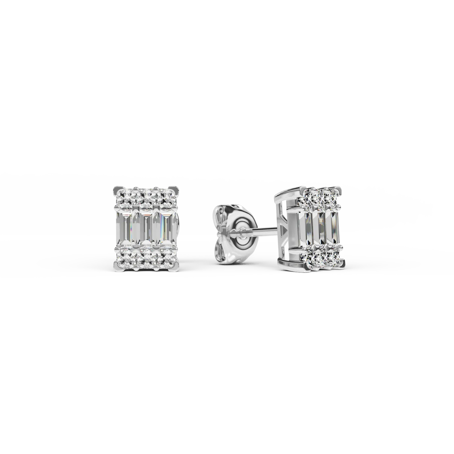 Обеци от бяло злато с диаманти 0.5кт