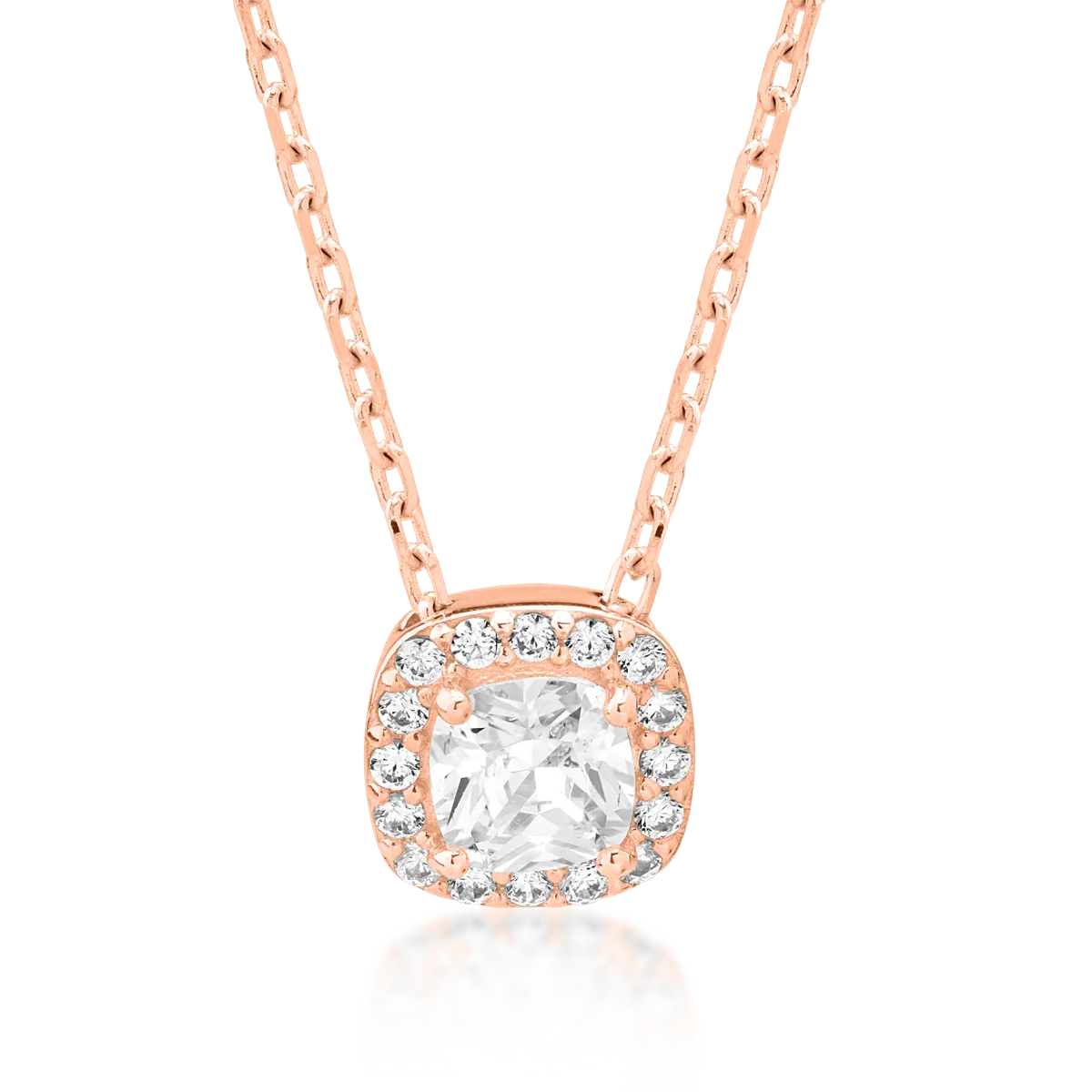 Rose gold pendant necklace with zirconia