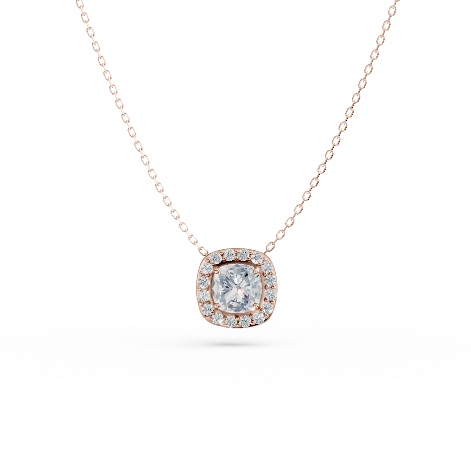 Rose gold pendant necklace with zirconia