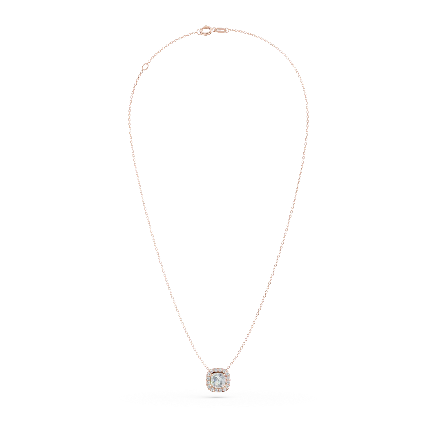 Rose gold pendant necklace with zirconia