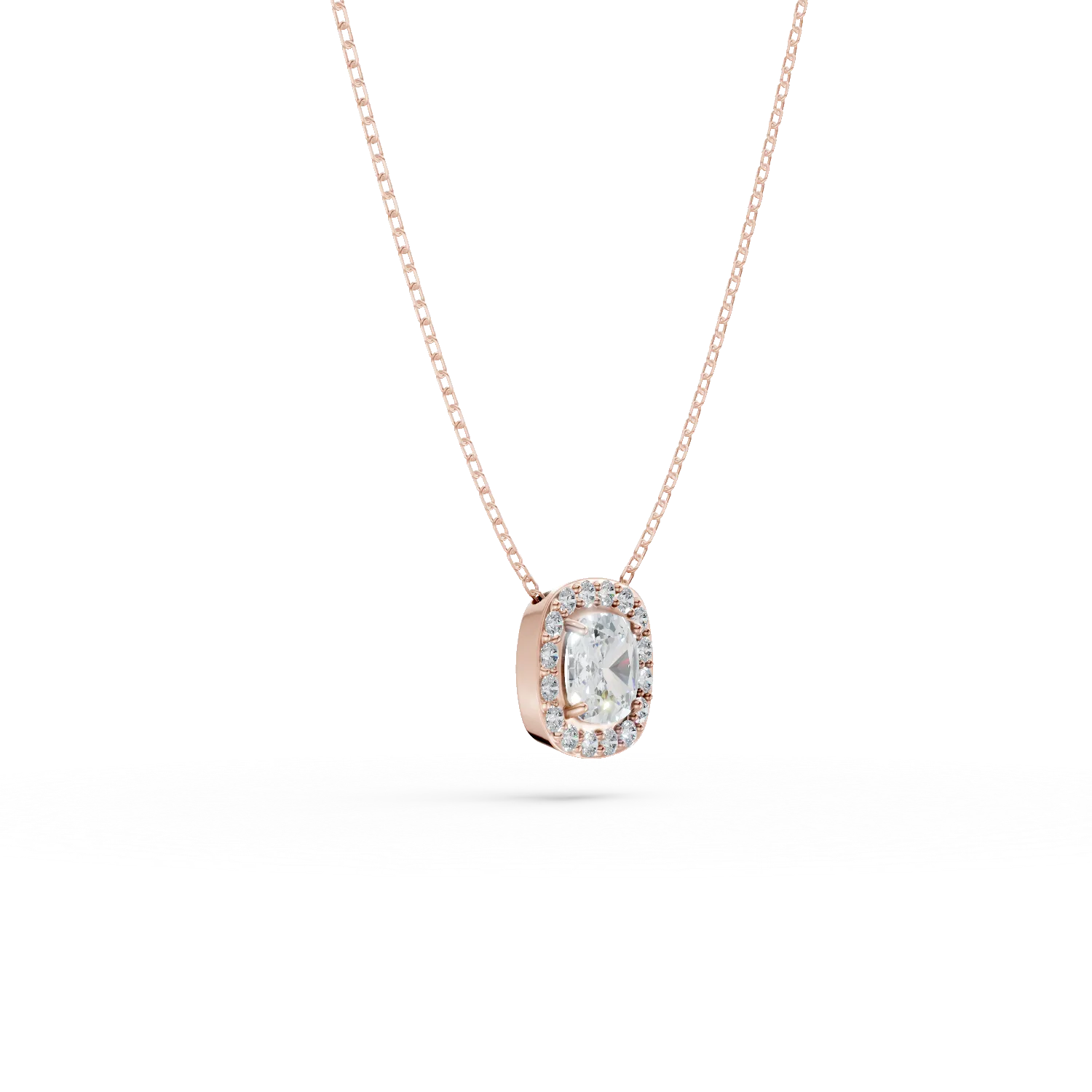 Rose gold pendant necklace with zirconia
